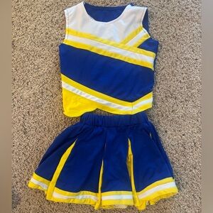Kids Cheerleader Matching Set - Blue and Yellow